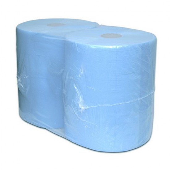Industriepapier recycled verlijmd blauw 2-lg 380 meter x 37 cm