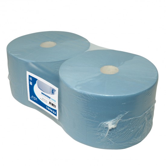 Industriepapier cellulose verlijmd blauw 3-lg 380 meter x 24 cm